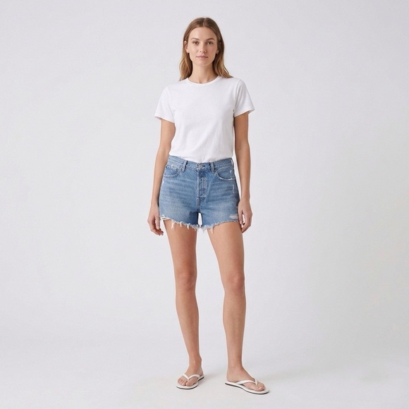 Agolde Pants - 003 AGOLDE Women's Parker Denim Distressed High Rise Shorts, Indigo Blue, Sz 31